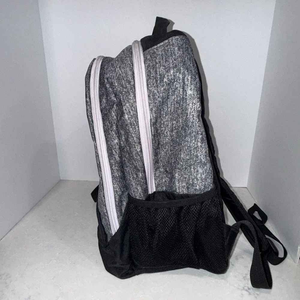 adidas Heathered Gray/Black Backpack Zip Closure Padded Adjustable Straps